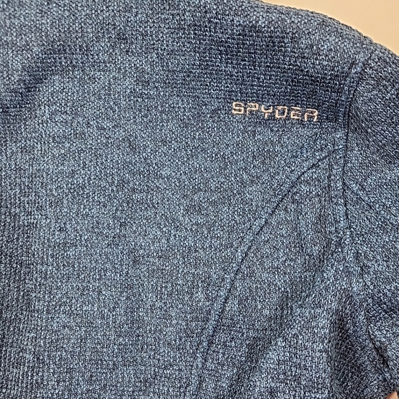 Spyder Core Sweater Jacket Full Zip Knit Zipped Pockets Womens Small Blue - Picture 3 of 8